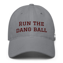 Load image into Gallery viewer, Performance golf cap - Run The Dang Ball hat maroon text