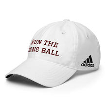 Load image into Gallery viewer, Performance golf cap - Run The Dang Ball hat maroon text