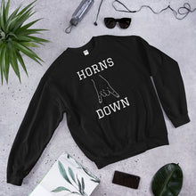 Load image into Gallery viewer, Unisex Sweatshirt - Horns Down (white graphic)