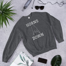 Load image into Gallery viewer, Unisex Sweatshirt - Horns Down (white graphic)