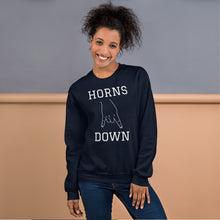Load image into Gallery viewer, Unisex Sweatshirt - Horns Down (white graphic)