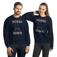 Load image into Gallery viewer, Unisex Sweatshirt - Horns Down (white graphic)