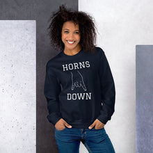 Load image into Gallery viewer, Unisex Sweatshirt - Horns Down (white graphic)