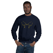 Load image into Gallery viewer, Unisex Sweatshirt - Michigan M yellow graphic
