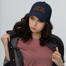 Load image into Gallery viewer, Dad hat - Run The Dang Ball orange text
