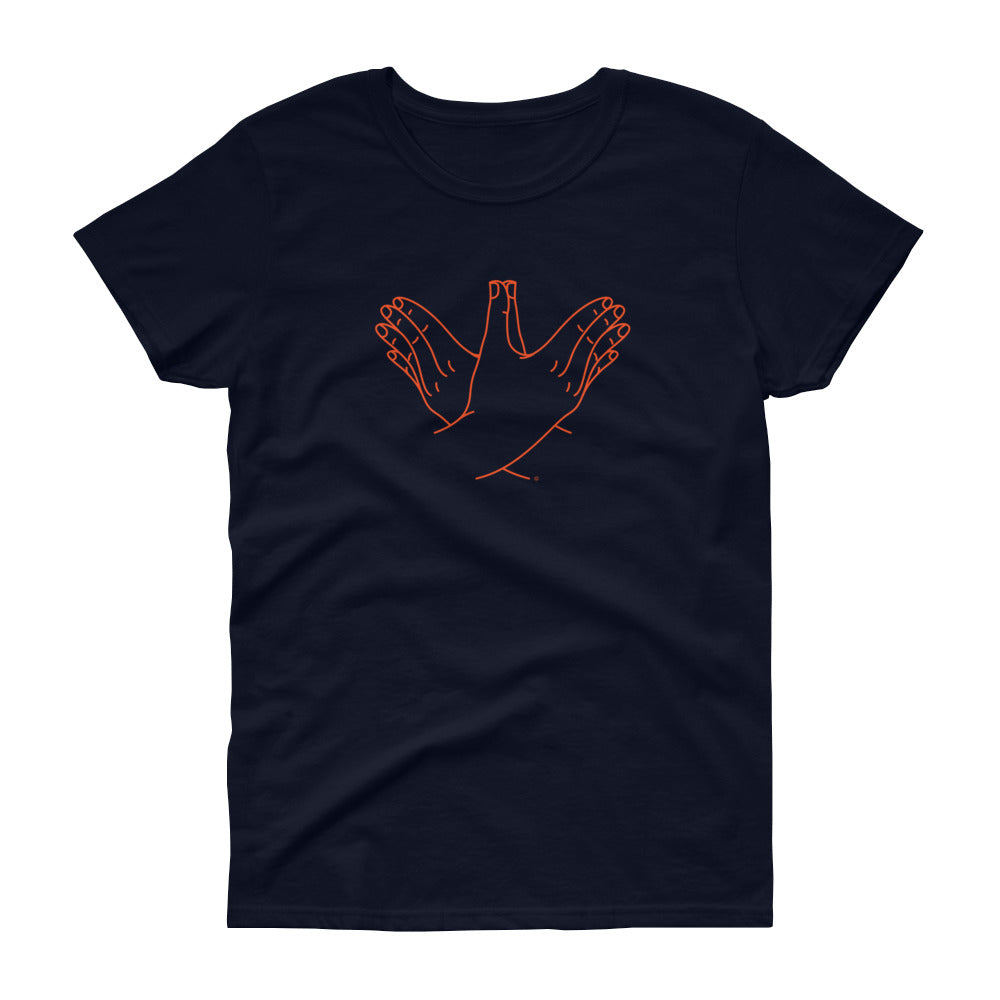 Women's short sleeve t-shirt - Auburn Battle Bird (orange graphic)