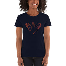 Load image into Gallery viewer, Women&#39;s short sleeve t-shirt - Auburn Battle Bird (orange graphic)
