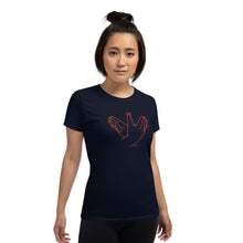 Load image into Gallery viewer, Women&#39;s short sleeve t-shirt - Auburn Battle Bird (orange graphic)
